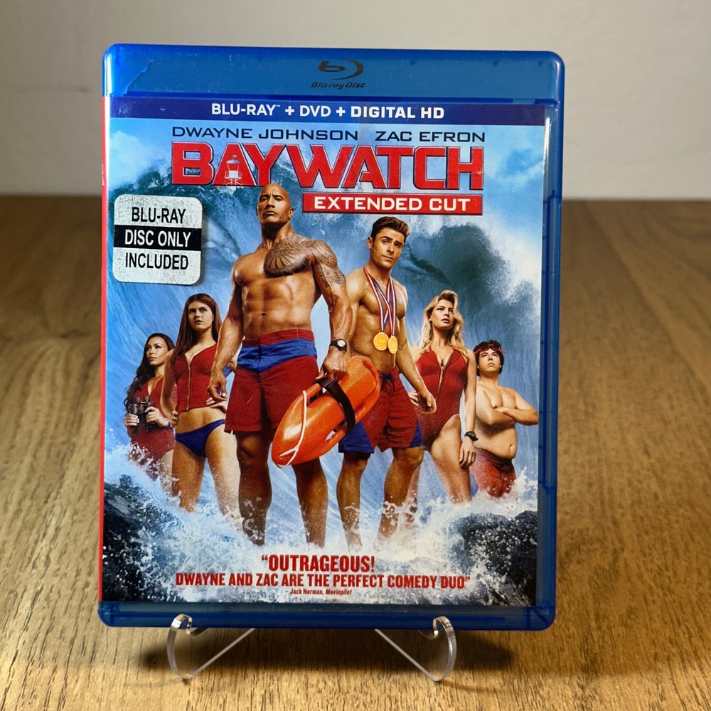 Paramount Baywatch Blu-ray Movie Unisex OS Blue Good Extended Cut Dwayne Johnson